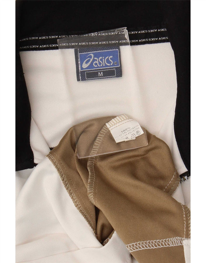 Asics Mens Tracksuit Top Jacket Medium White Colourblock Polyester