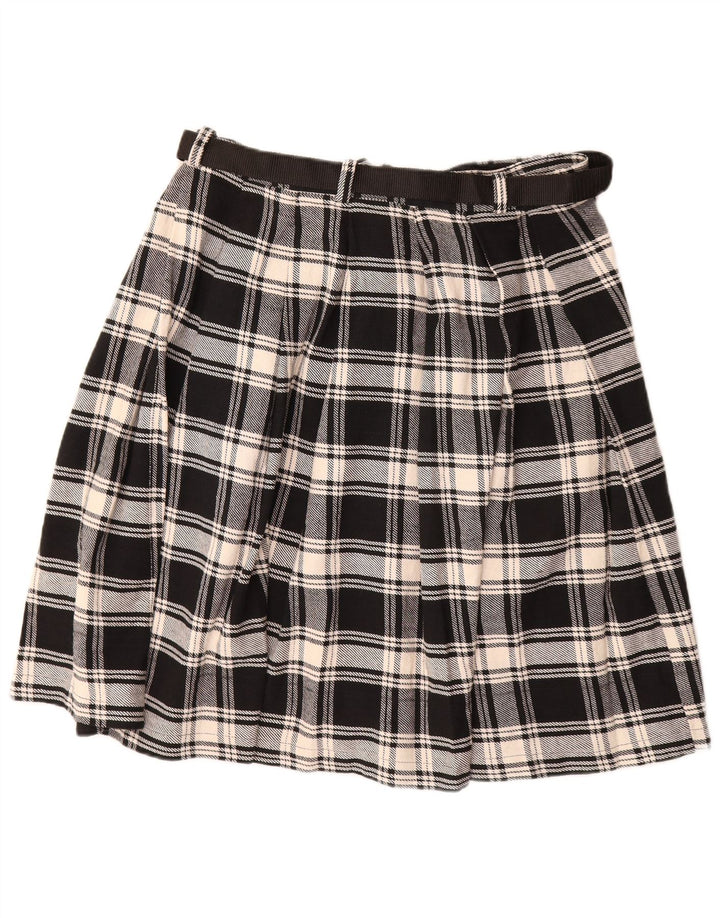 INTER-MODEN Womens A-Line Skirt EU 40/42 Large W32  Black Plaid