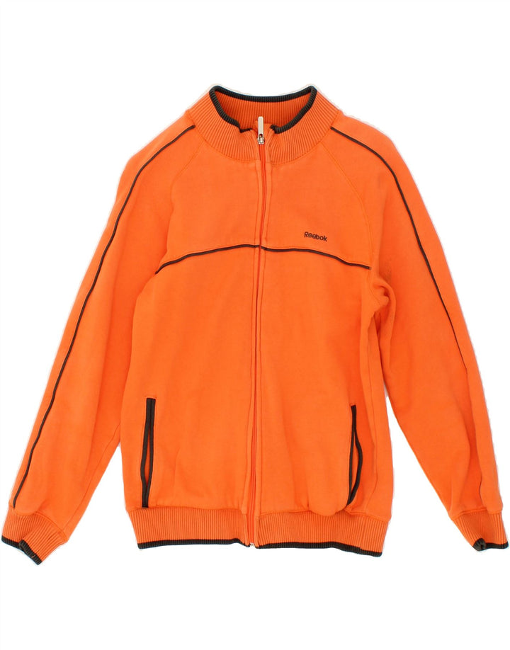 REEBOK Boys Tracksuit Top Jacket 13-14 Years Orange Cotton Vintage Reebok and Second-Hand Reebok from Messina Hembry 