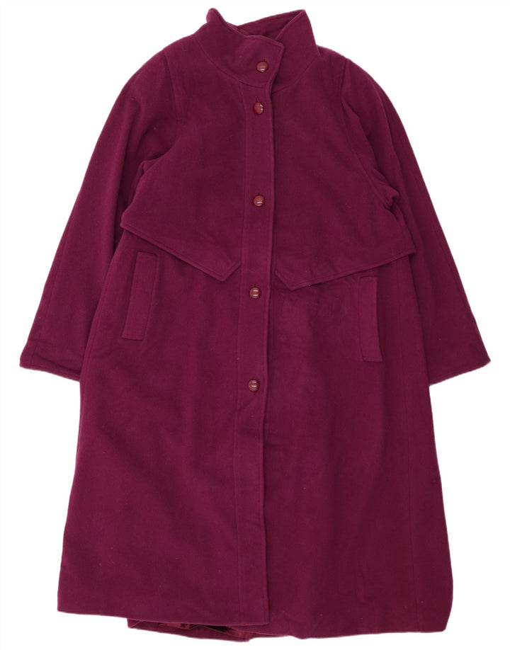 LONDON FOG Womens Trench Coat US 10 Large Purple Wool