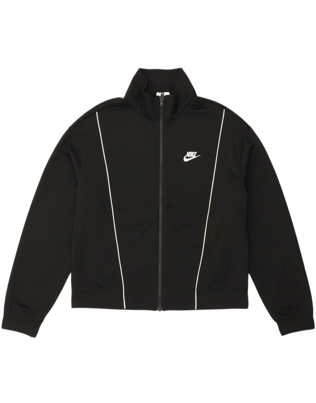 NIKE Womens Tracksuit Top Jacket UK 14 Medium Black Polyester Vintage Nike and Second-Hand Nike from Messina Hembry 