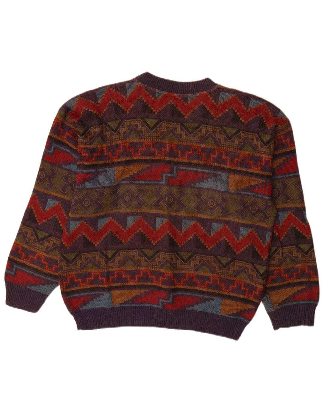 VINTAGE Mens Crew Neck Jumper Sweater IT 52/54 Large Multicoloured