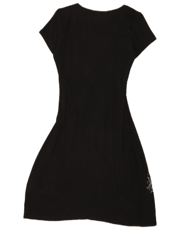 Desigual Womens A-Line Dress UK 12 Medium Black Paisley Viscose