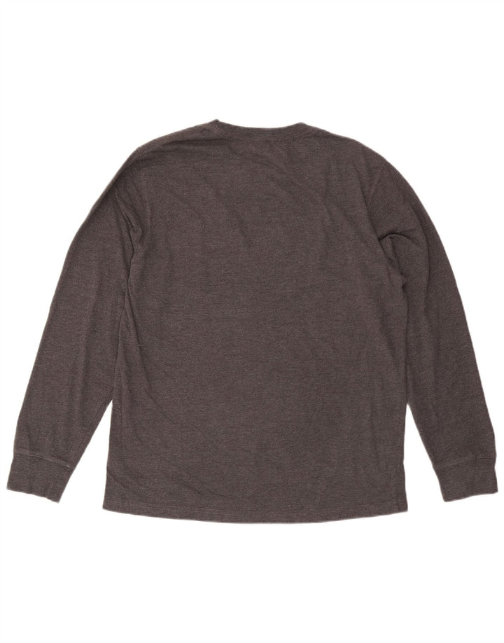 EDDIE BAUER Mens Top Long Sleeve Medium Grey Cotton