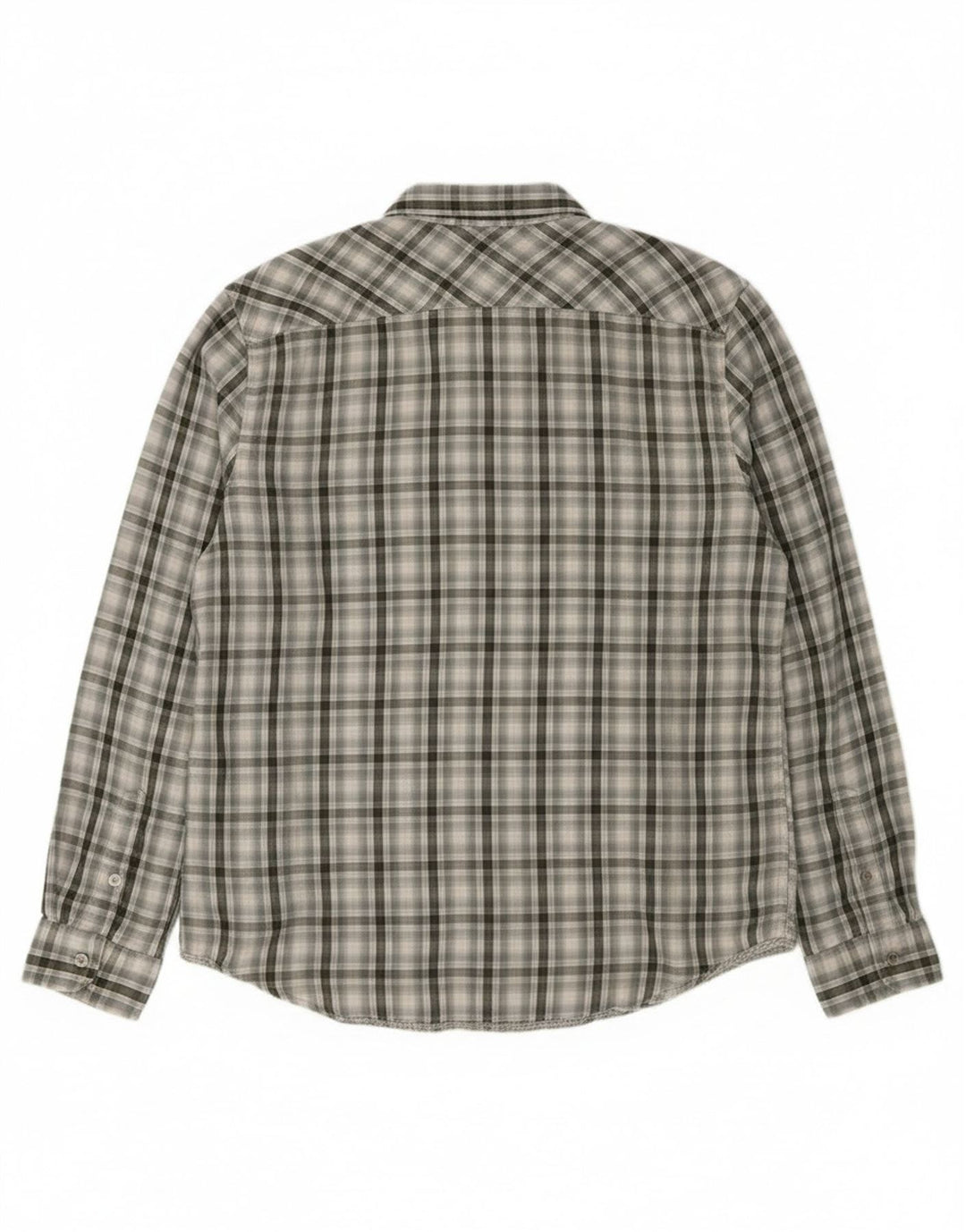 Calvin Klein Jeans Mens Military Shirt XL Grey Check Cotton