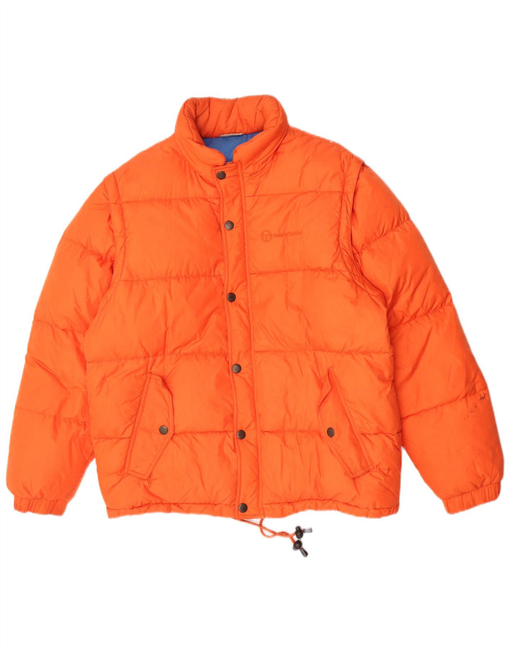 Sergio Tacchini Mens Hooded Padded Jacket UK 36 Small Orange Polyamide