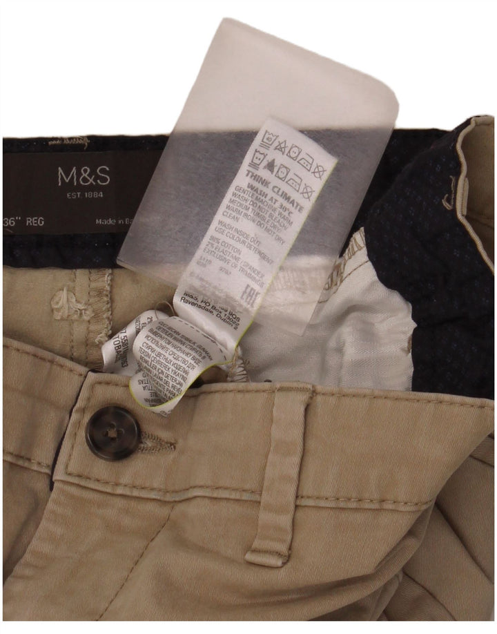 Marks & Spencer Mens Chino Shorts W36 Large Beige Cotton