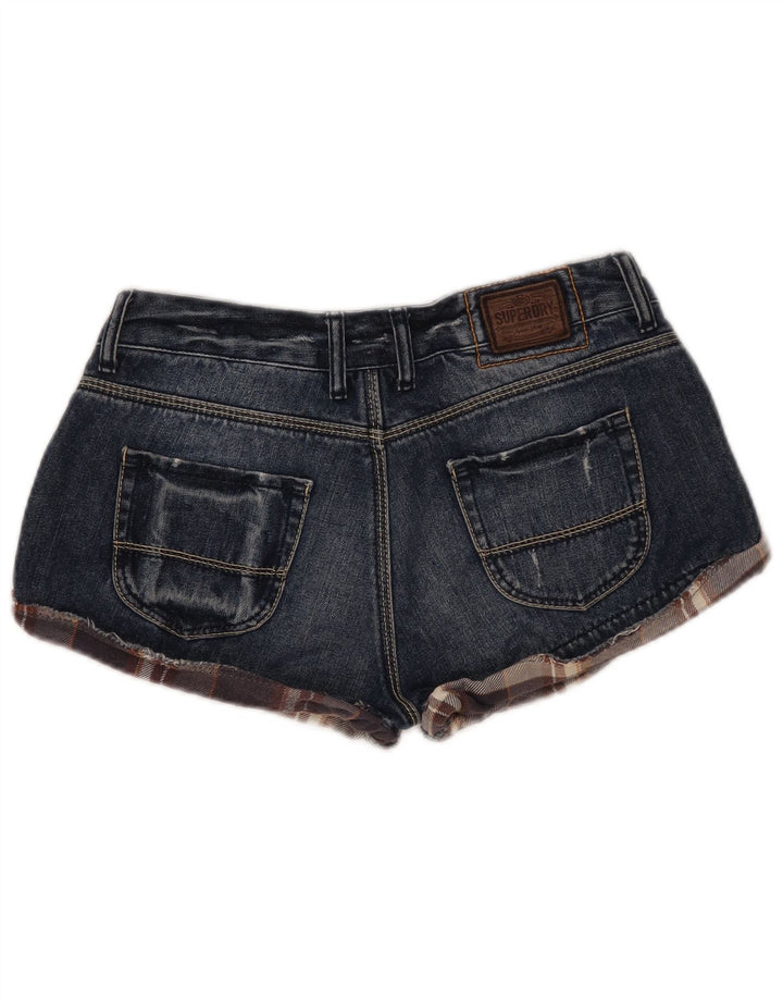 SUPERDRY Womens Distressed Denim Shorts W30 Medium  Blue Cotton