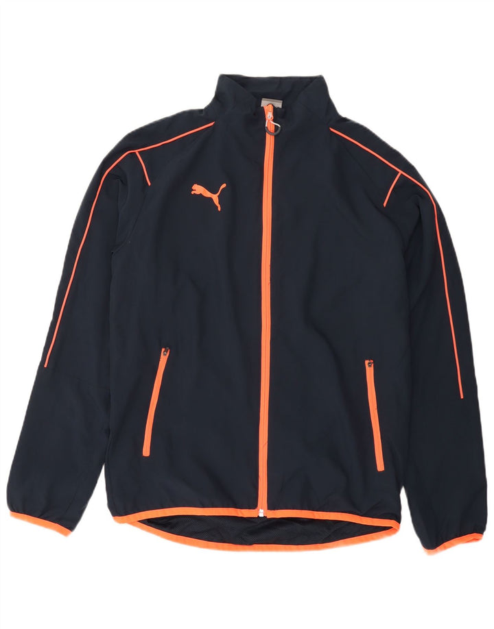 PUMA Mens Tracksuit Top Jacket Small Navy Blue Polyester