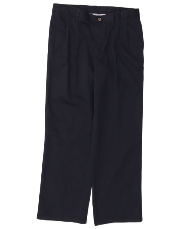 Chaps Boys Husky Pegged Chino Trousers 15-16 Years W30 L29 Navy Blue Cotton