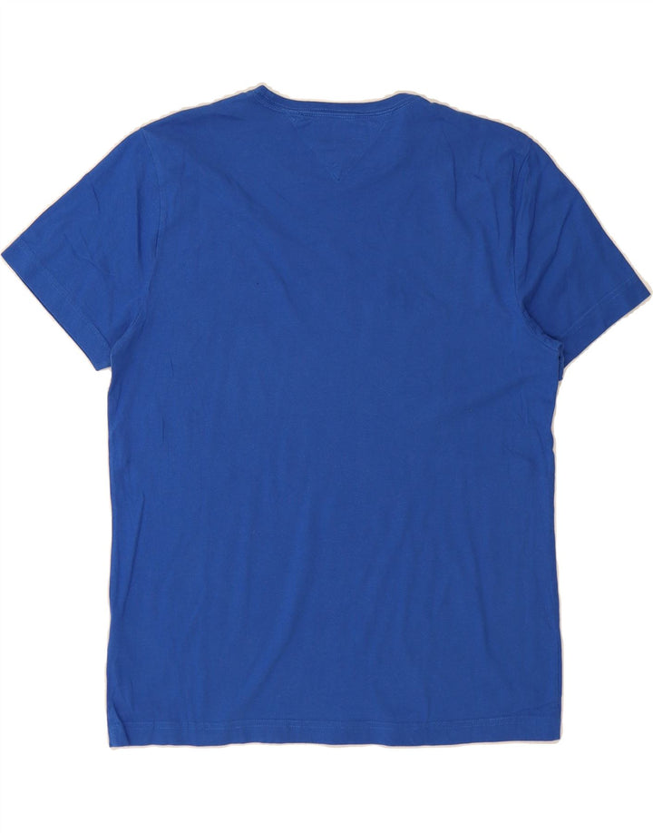 TOMMY HILFIGER Mens Graphic T-Shirt Top Large Blue Vintage Tommy Hilfiger and Second-Hand Tommy Hilfiger from Messina Hembry 