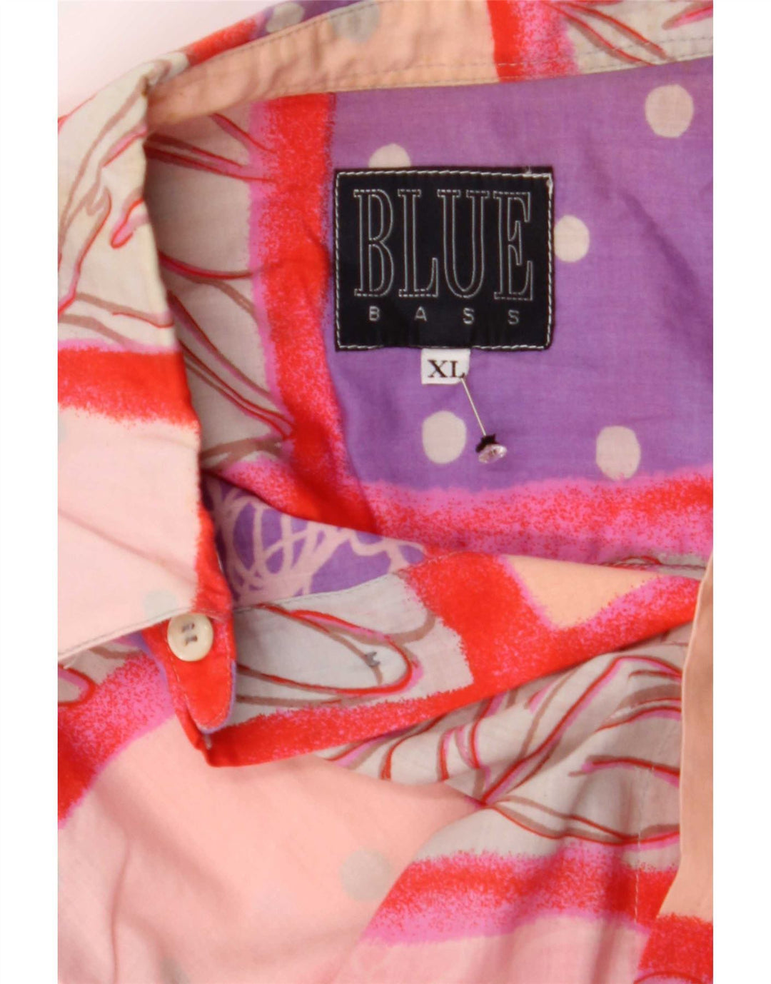 Blue Bass Mens Shirt XL Multicoloured Patchwork