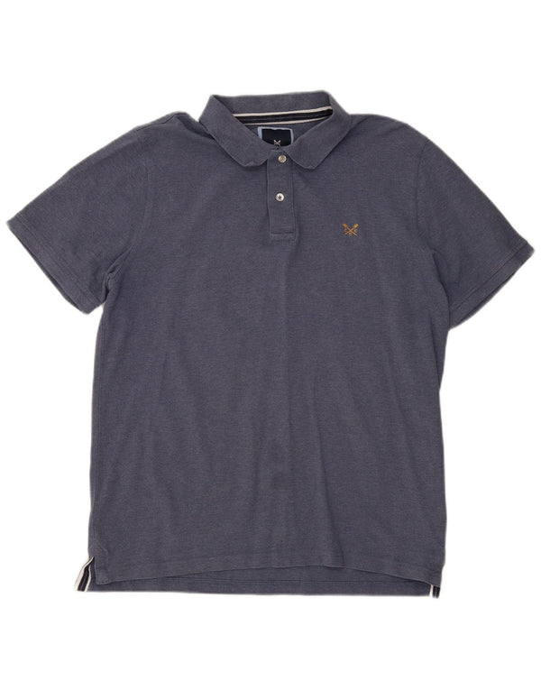 CREW CLOTHING Mens Polo Shirt Large Navy Blue Cotton