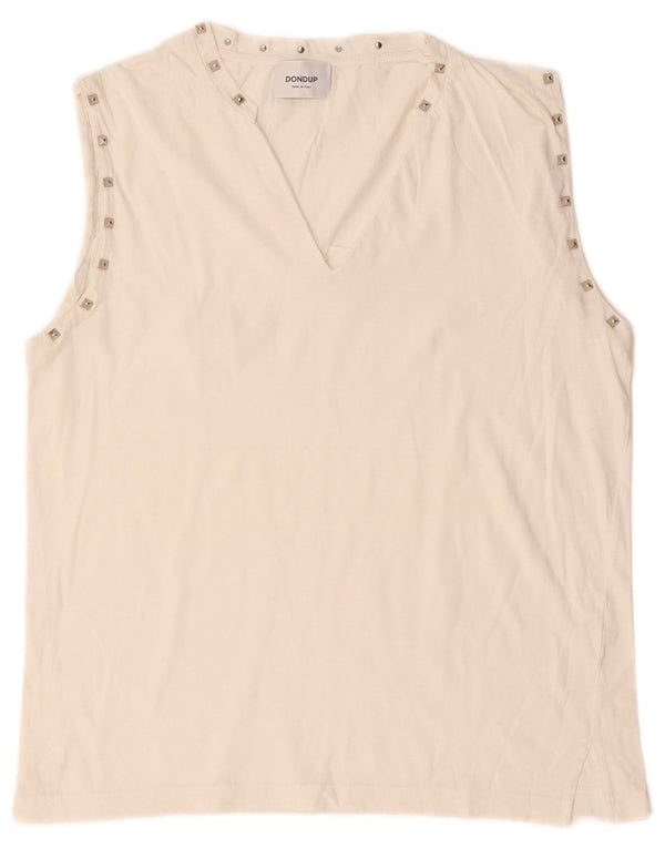Dondup Womens Sleeveless Blouse Top UK 14 Medium White