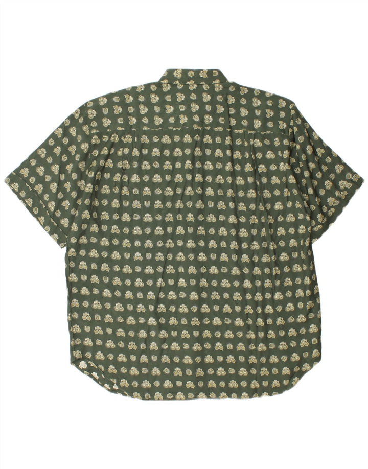 Vintage Womens Oversized Abstract Pattern Shirt UK 16 Large Green Geometric