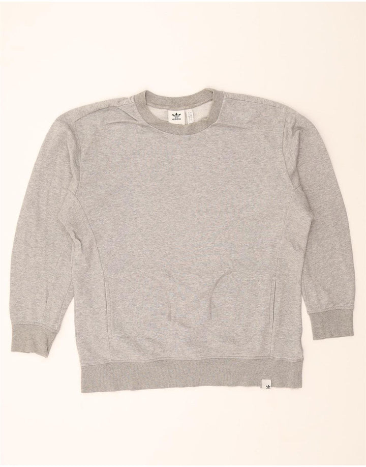 ADIDAS Mens Sweatshirt Jumper Large Grey Cotton Vintage Adidas and Second-Hand Adidas from Messina Hembry 
