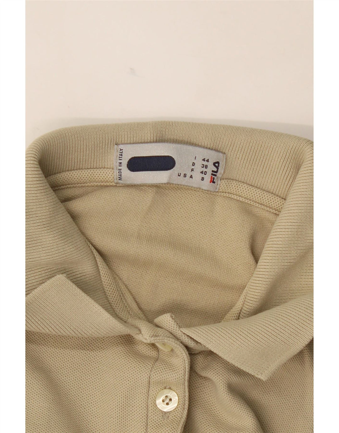 FILA Womens Sleeveless Polo Shirt IT 44 Medium Beige Vintage Fila and Second-Hand Fila from Messina Hembry 