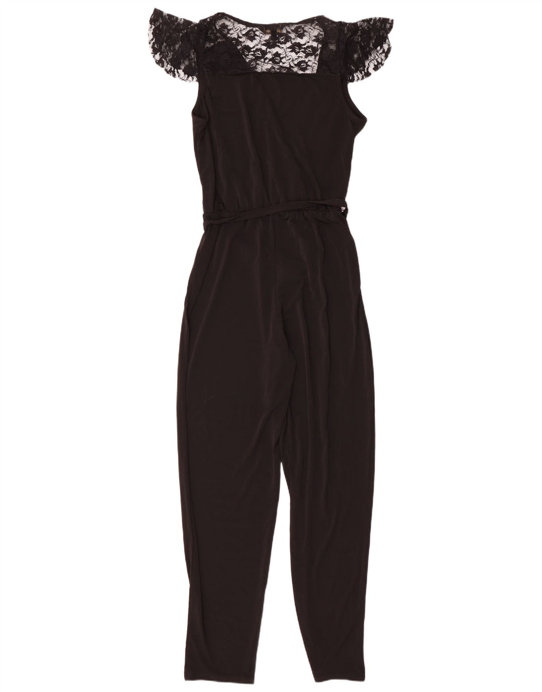 Lipsy Womens Short Sleeve Jumpsuit UK 10 Small Black Polyester