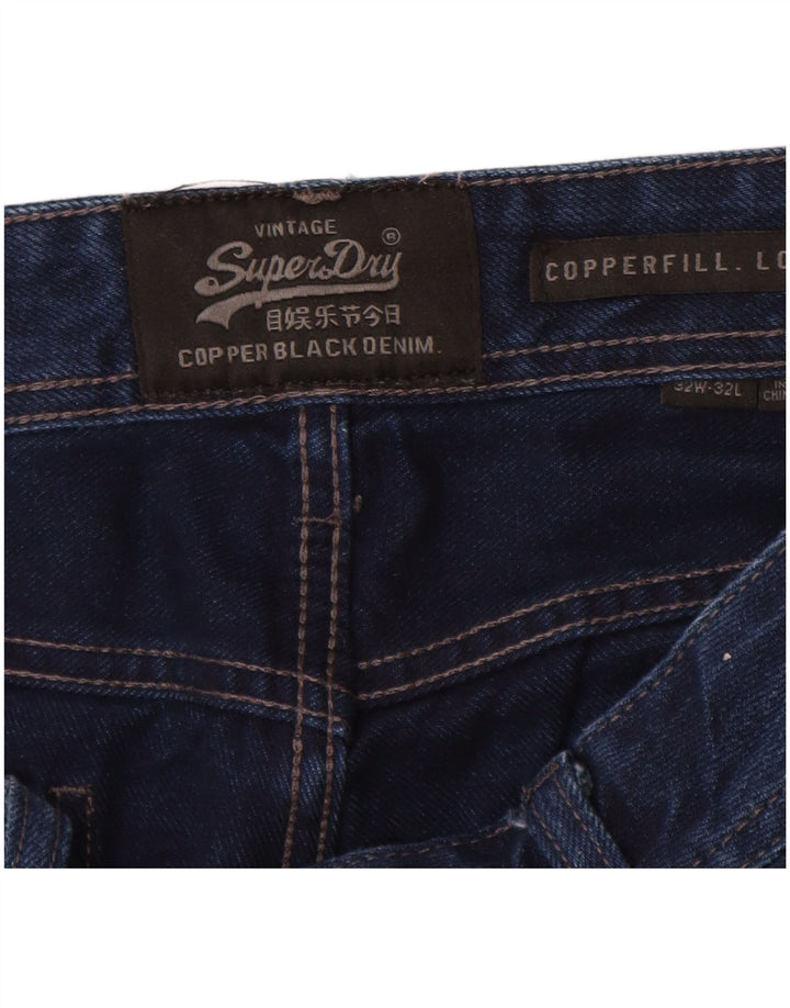SUPERDRY Mens Copperfill Slim Jeans W32 L32 Navy Blue Cotton