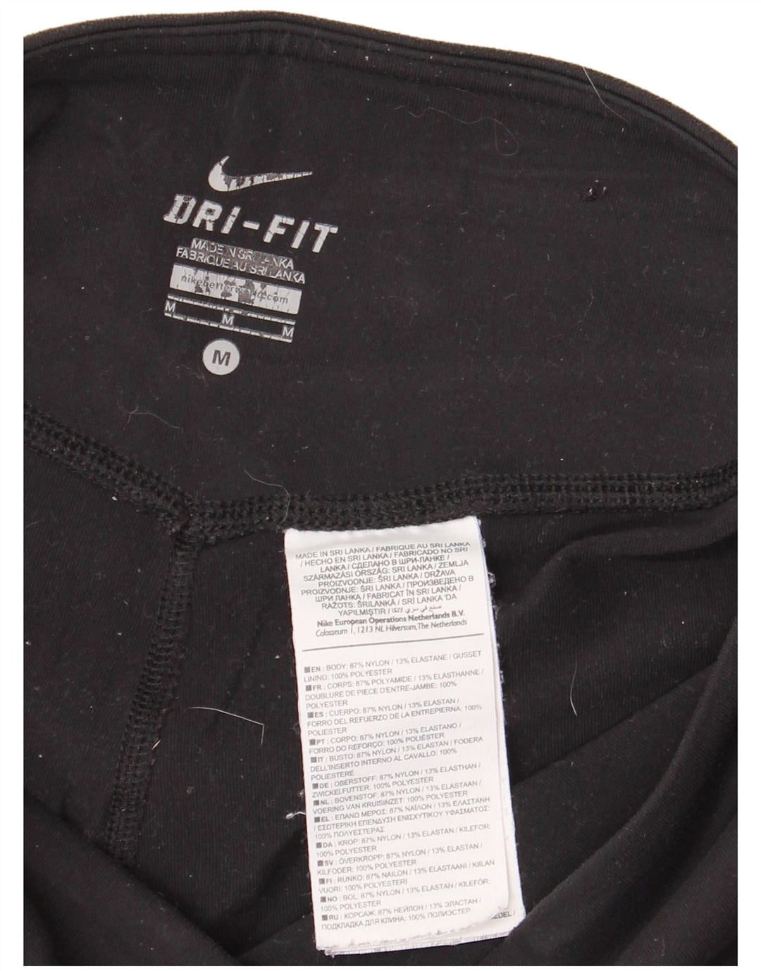 NIKE Womens Dri Fit Leggings UK 12 Medium Black Nylon