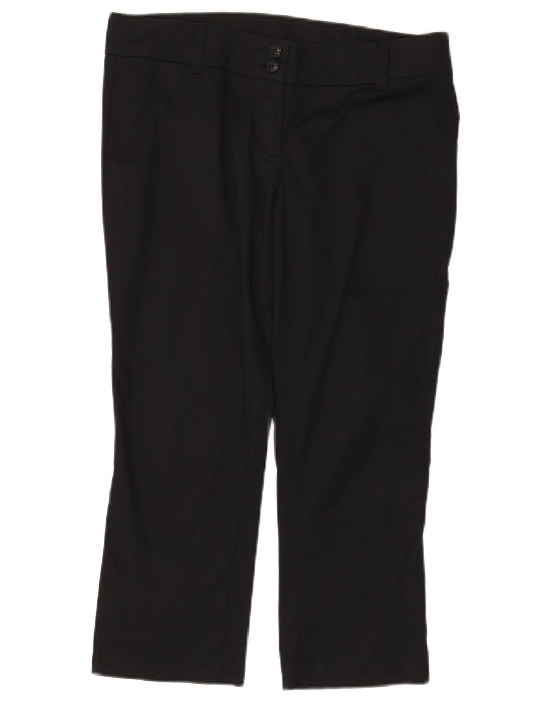 BENETTON Womens Capri Trousers IT 44 Medium W32 L22 Black Cotton