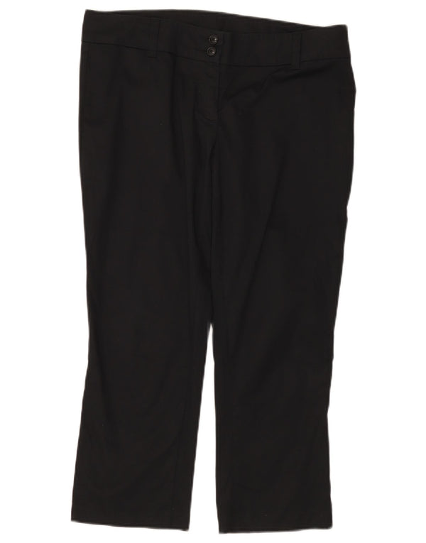 BENETTON Womens Capri Trousers IT 44 Medium W32 L22 Black Cotton