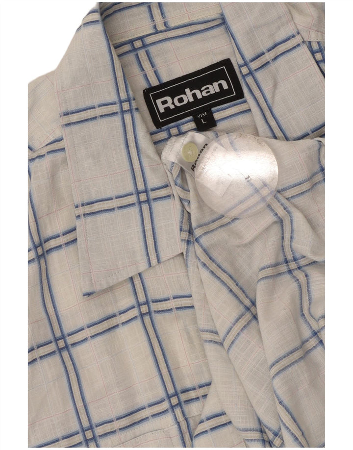 Rohan Mens Short Sleeve Shirt Large White Check Polyester