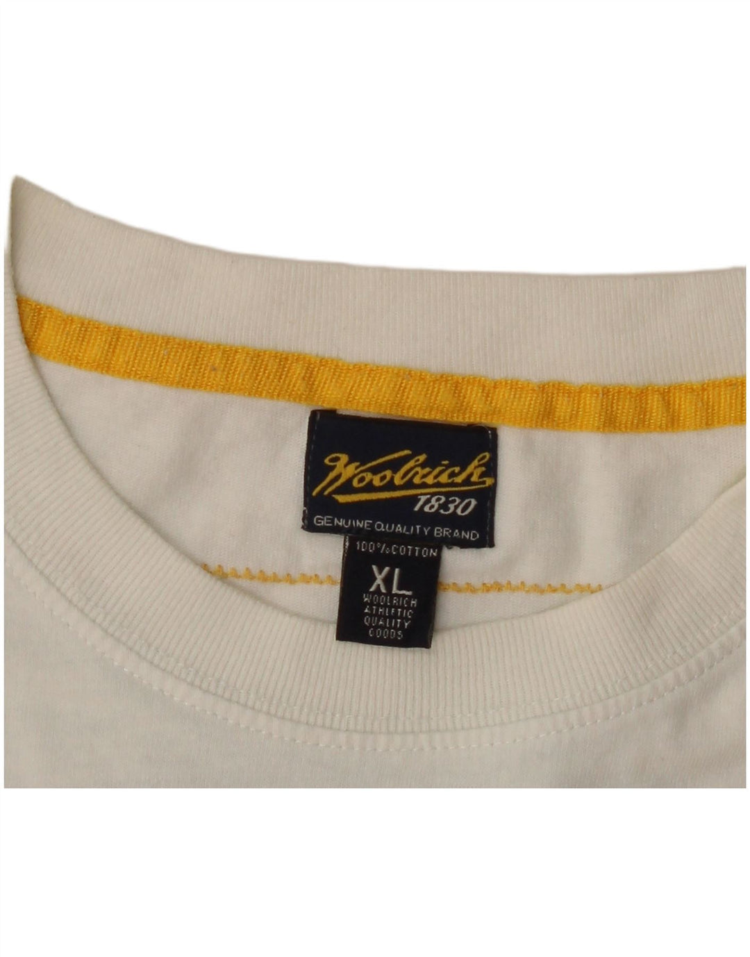 Woolrich Mens Graphic T-Shirt Top XL White Cotton