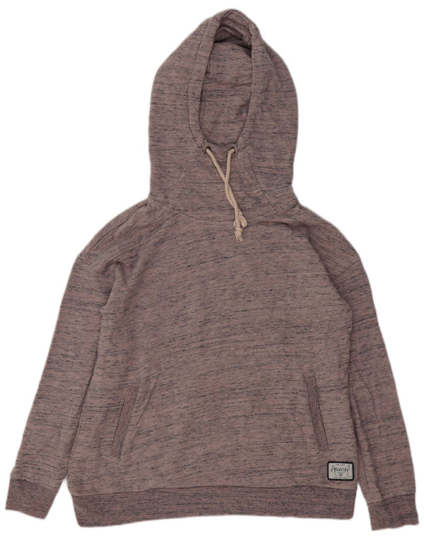 Animal Womens Oversized Hoodie Jumper UK 8 Small Pink Flecked Cotton