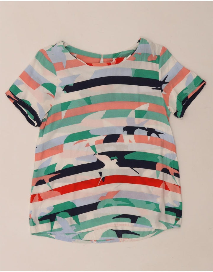 WHITE STUFF Womens Graphic Blouse Top UK 12 Medium Multicoloured Striped