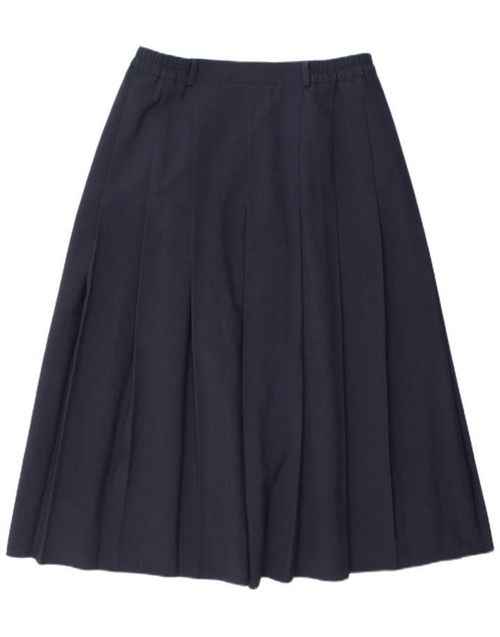 LIBRA Womens High Waist Pleated A-Line Skirt UK 16 Large W32  Navy Blue
