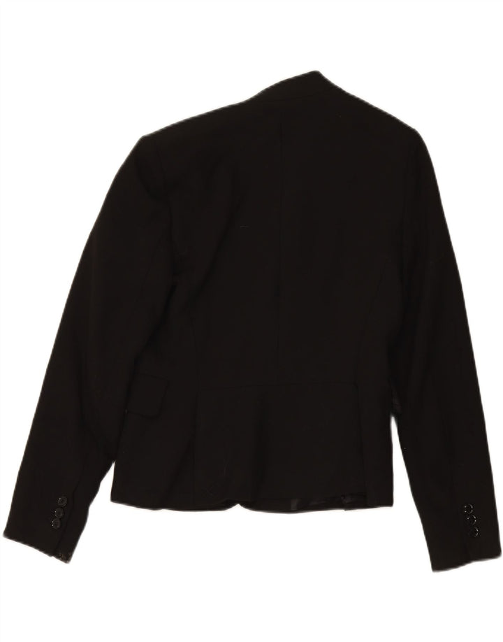 ZARA Womens 1 Button Blazer Jacket UK 12 Medium Black Polyester Vintage Zara and Second-Hand Zara from Messina Hembry 