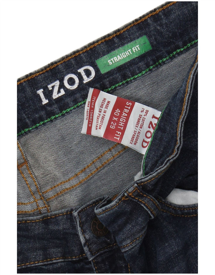 IZOD Mens Straight Jeans W40 L29 Blue Cotton