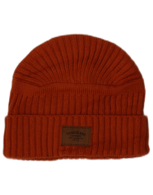 Timberland Mens Knit Beanie Hat One Size Orange Acrylic Winter