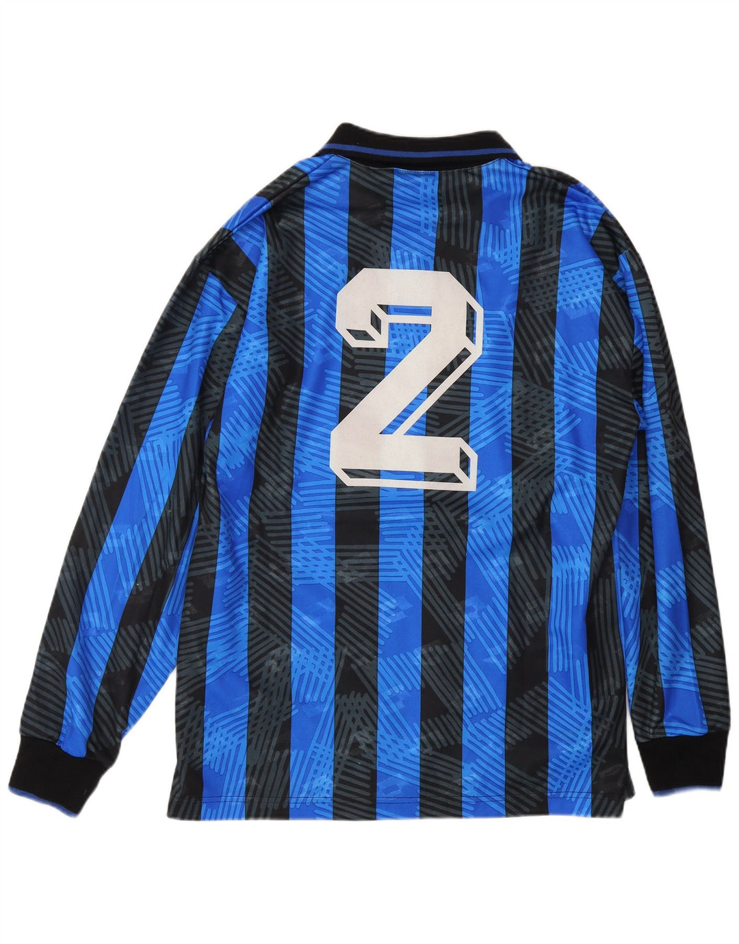 LOTTO Mens Atalanta 1991-1993 Home Jersey Top Medium Blue Striped Sports