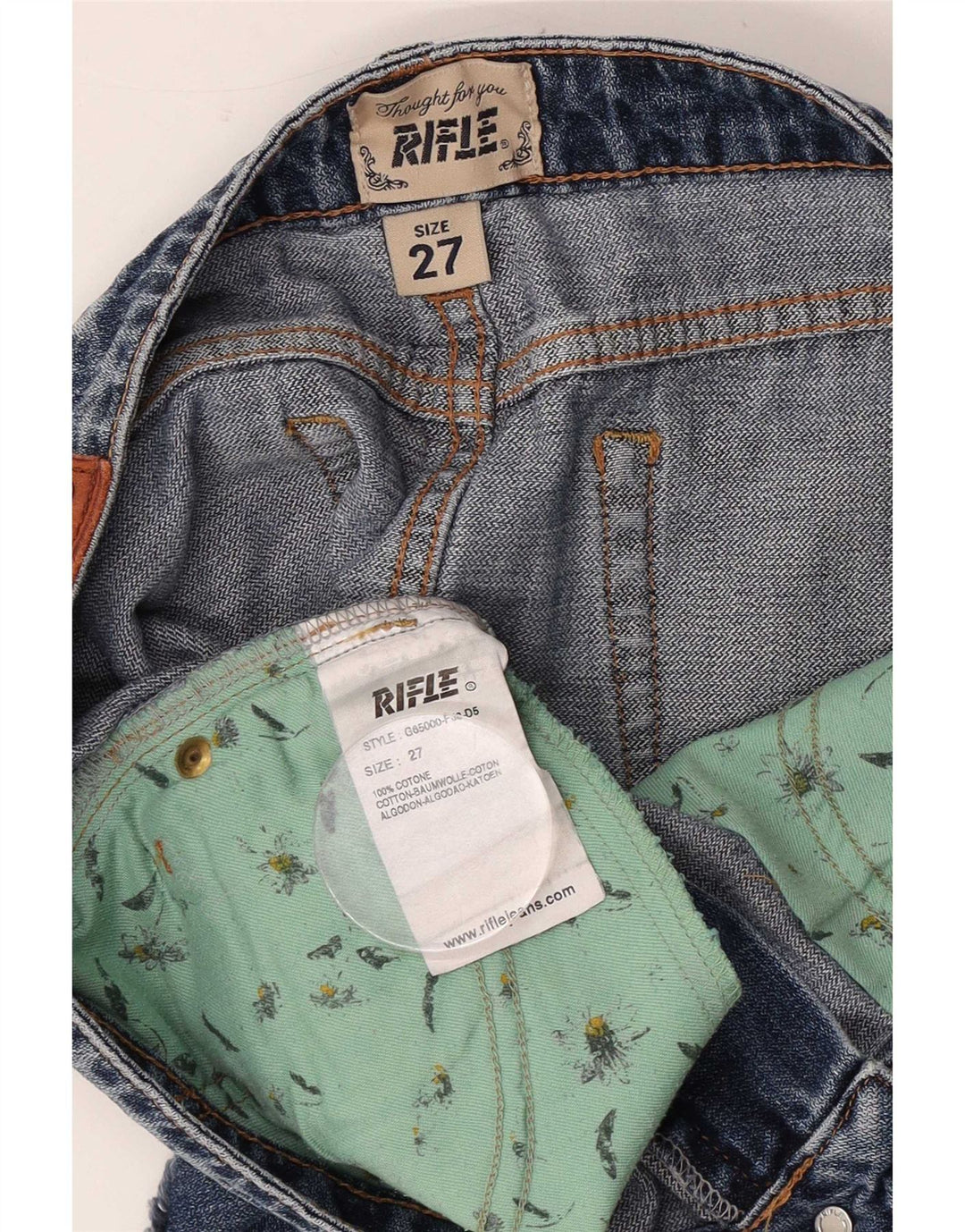 Rifle Womens Mini Denim Skirt W27 Small Blue Cotton