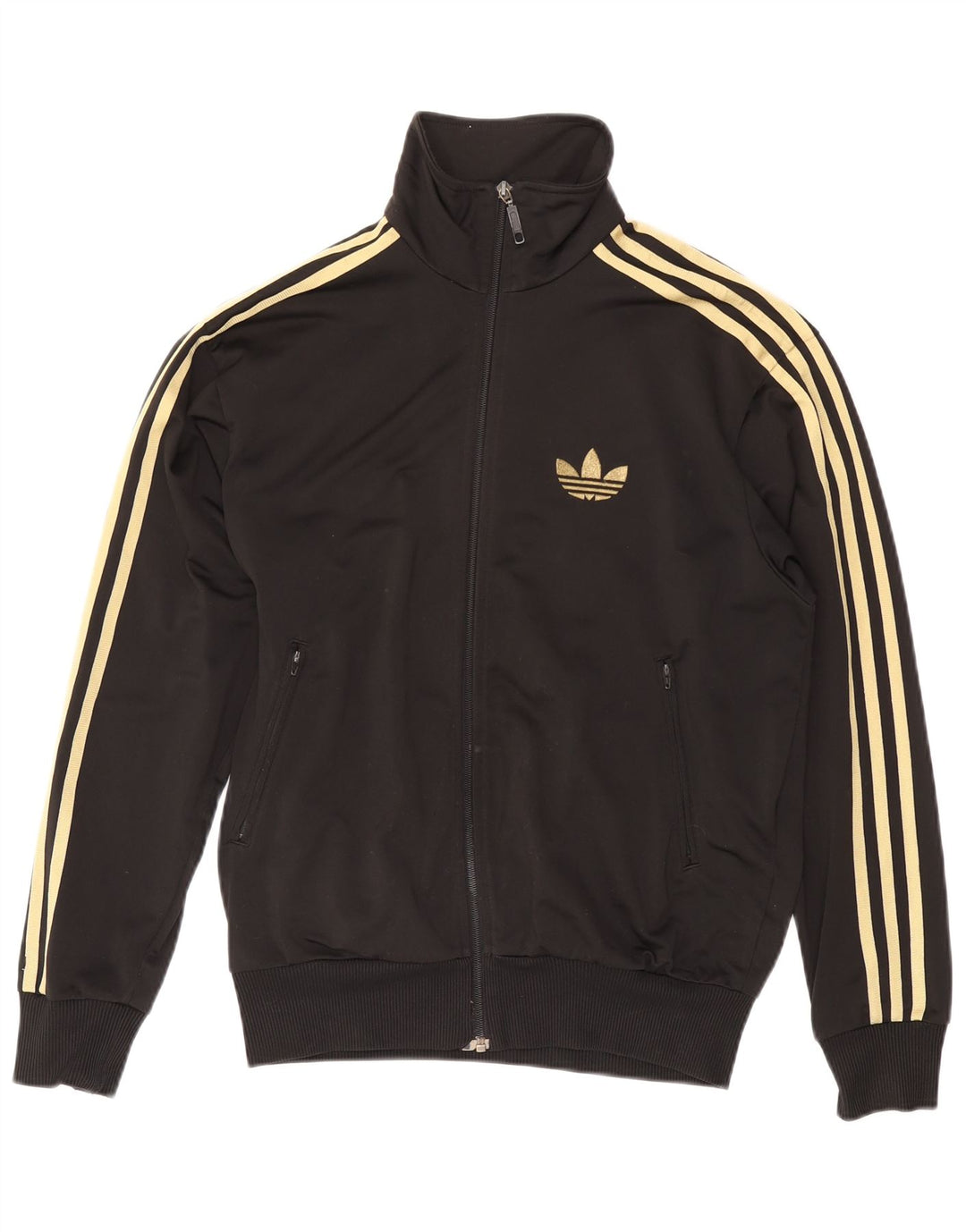 ADIDAS Mens Tracksuit Top Jacket Small Black Polyester