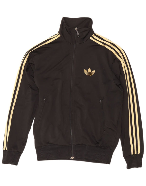 ADIDAS Mens Tracksuit Top Jacket Small Black Polyester