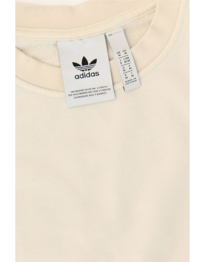 ADIDAS Mens Sweatshirt Jumper Medium White Cotton Vintage Adidas and Second-Hand Adidas from Messina Hembry 