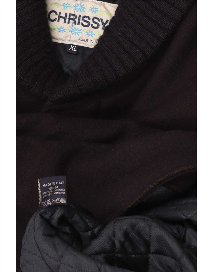 Vintage Mens Overcoat UK 42 XL Black Viscose