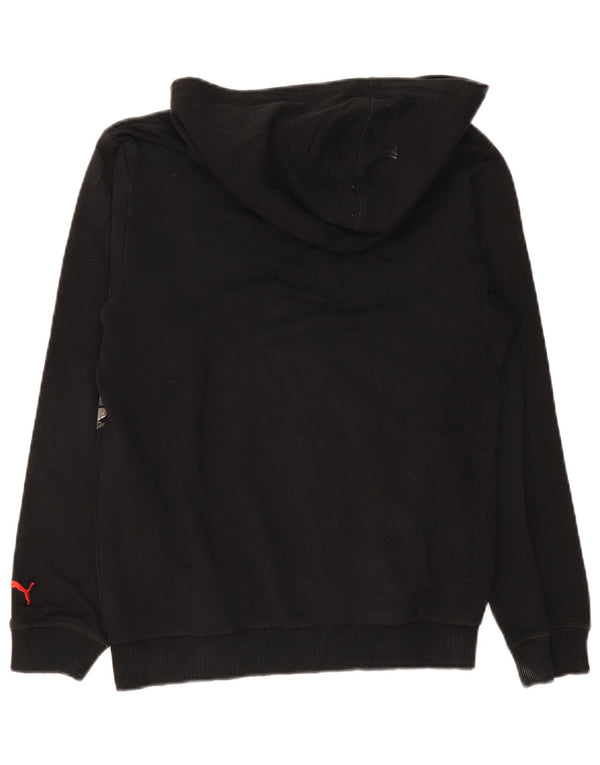 Puma Boys Graphic Hoodie Jumper 13-14 Years Black Cotton