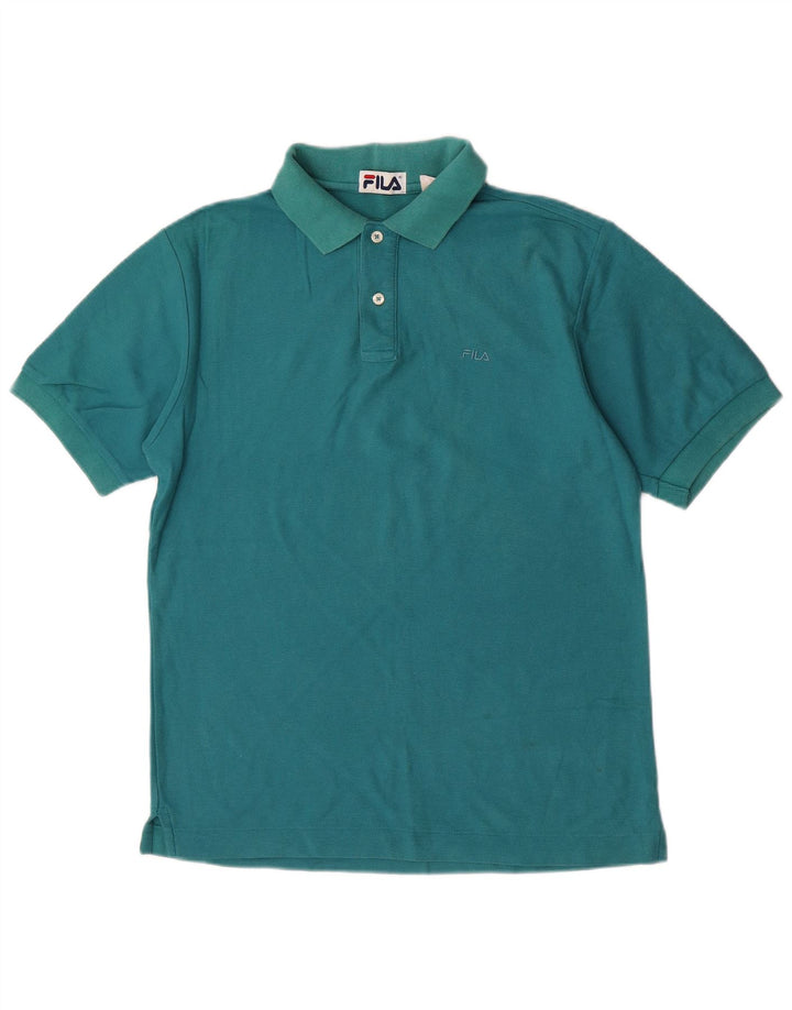 Fila Mens Polo Shirt IT 46 Small Turquoise Cotton