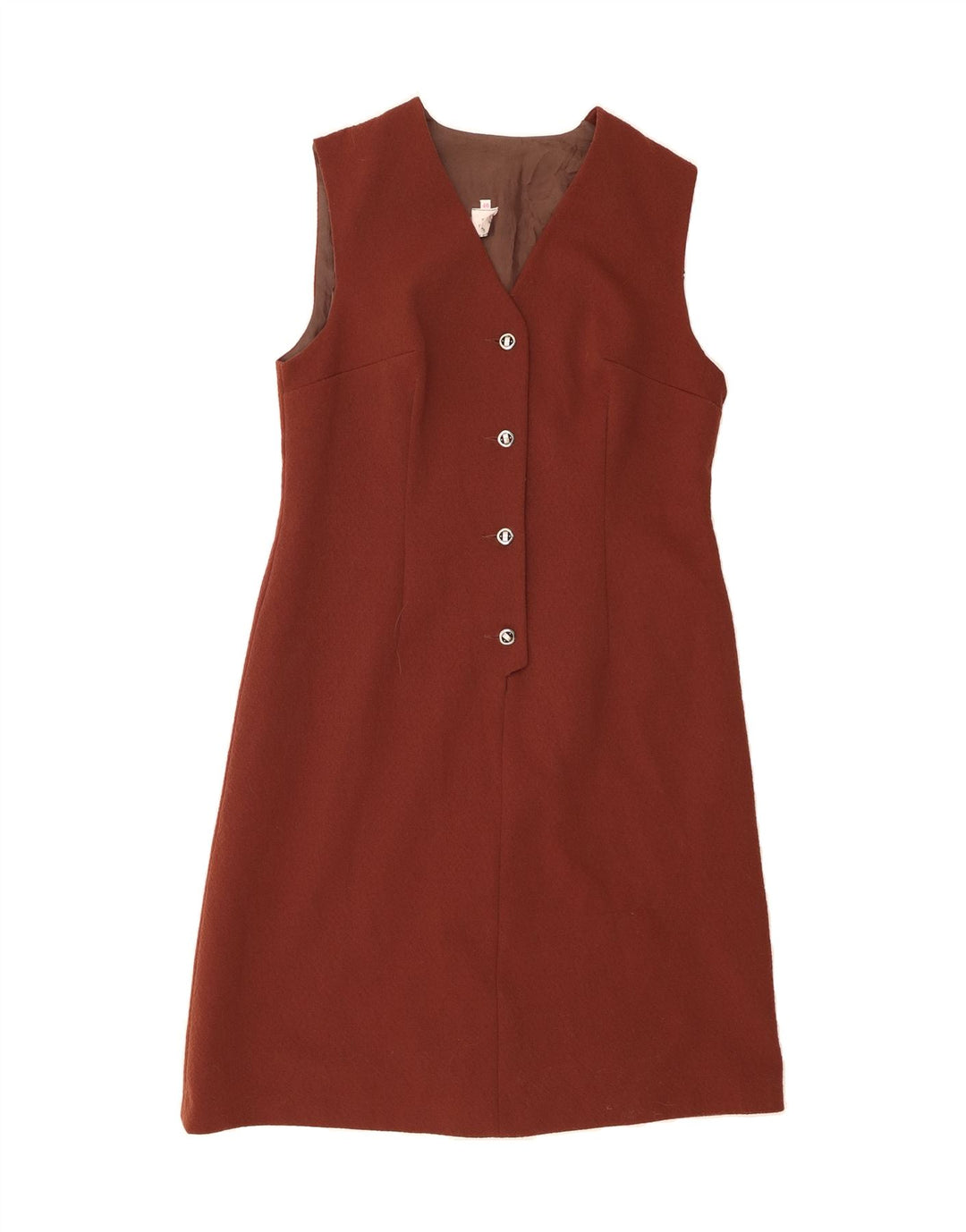 VINTAGE Womens Sleeveless A-Line Dress IT 46 Large Brown Polyester Vintage Vintage and Second-Hand Vintage from Messina Hembry 