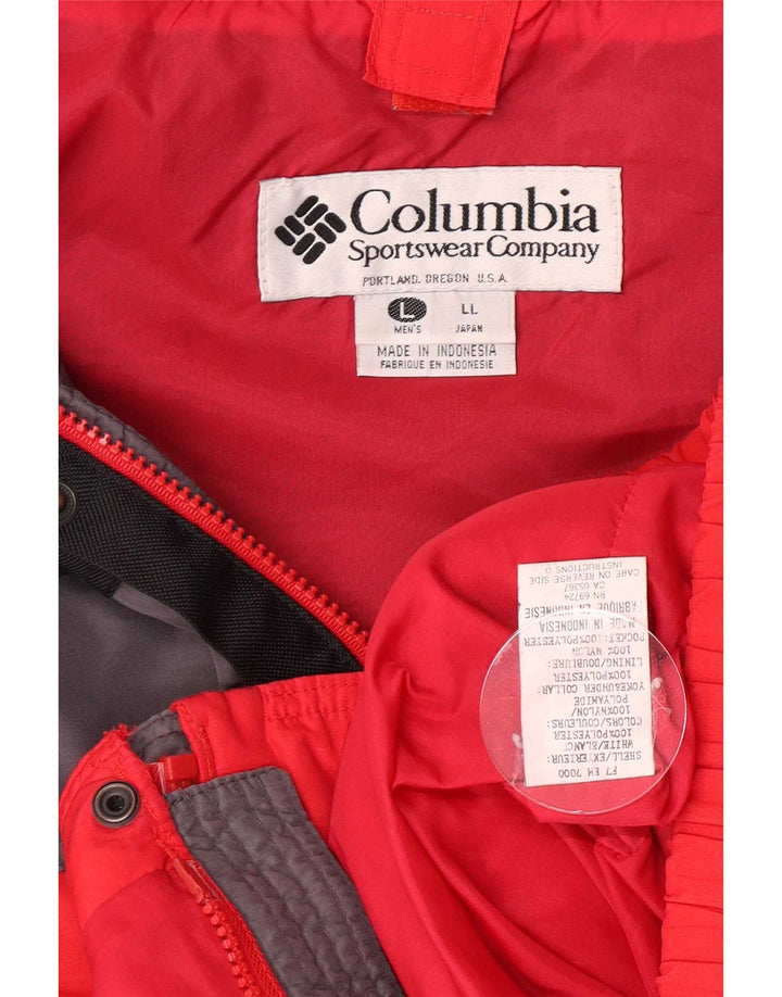 Columbia Mens Oversized Windbreaker Jacket UK 40 Large Red Colourblock