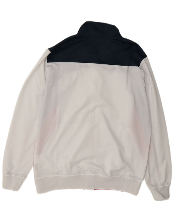 Asics Mens Tracksuit Top Jacket Small White Colourblock Polyester