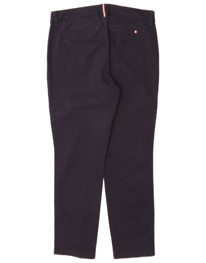 TOMMY HILFIGER Womens Slim Chino Trousers US 10 Large W32 L29 Navy Blue