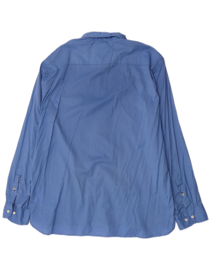 Tommy Hilfiger Mens Regular Fit Shirt 2XL Blue Cotton