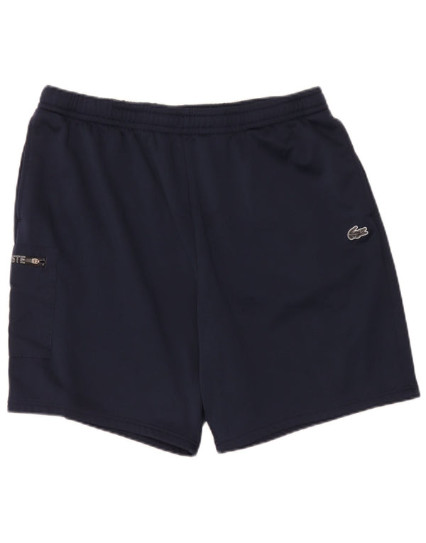 Lacoste Mens Regular Fit Cargo Sport Shorts Size 7 2XL Navy Blue Polyester