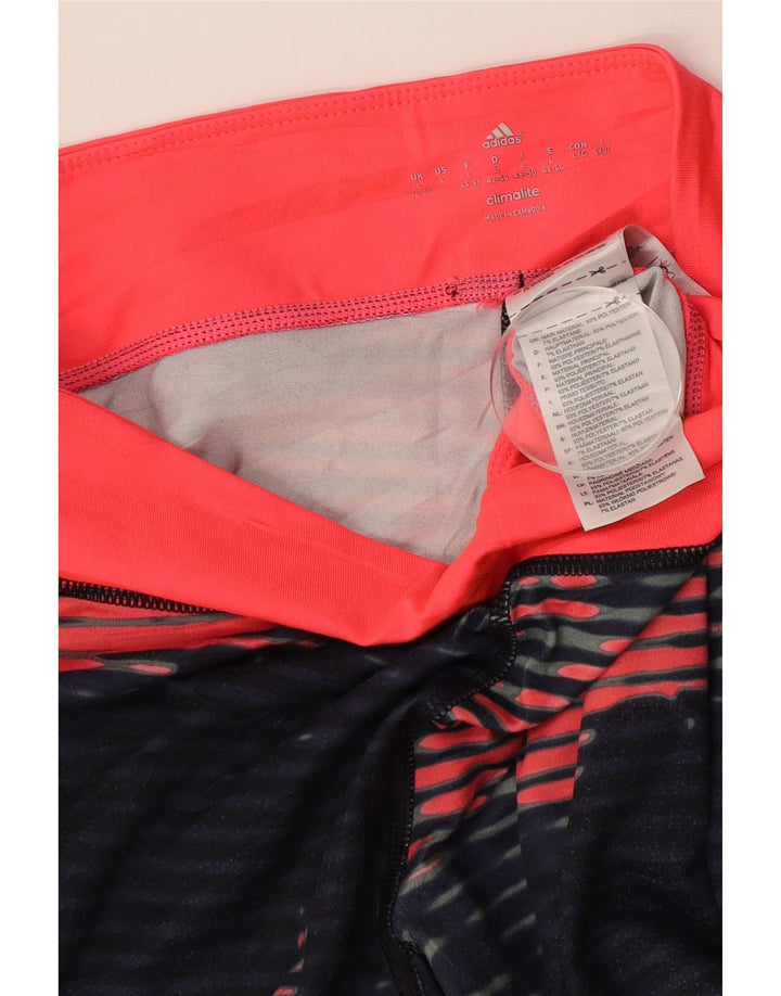 ADIDAS Womens Climalite Leggings UK 16/18 Large  Navy Blue Floral