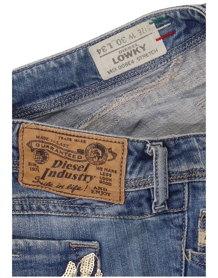 DIESEL Womens Lowky Straight Jeans W30 L29 Blue Cotton